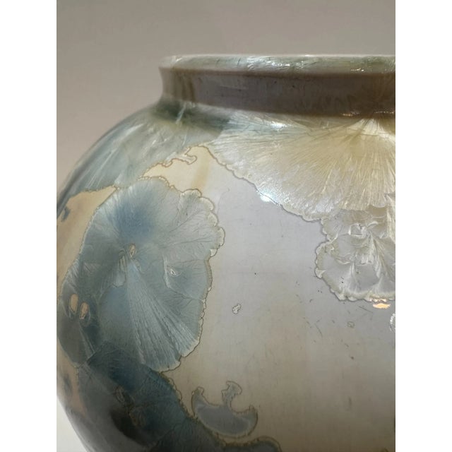 Late 20th Century Phil Morgan Crystalline Glaze Studio Pottery Vase 7in Signed Modern Art Ceramic For Sale - Image 5 of 9