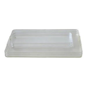 Sally Designs Art Deco Modern Lucite Acrylic Rectangular Tray-A Pair