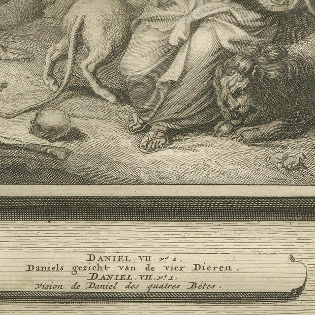 Pieter Mortier, Daniel in the Lions' Den and the Vision of the Four Beasts, 1700, Engraving For Sale - Image 4 of 12
