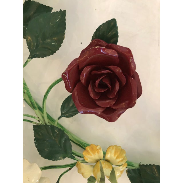 Painted Iron & Tole Wreath Wall Sculpture For Sale In Philadelphia - Image 6 of 13