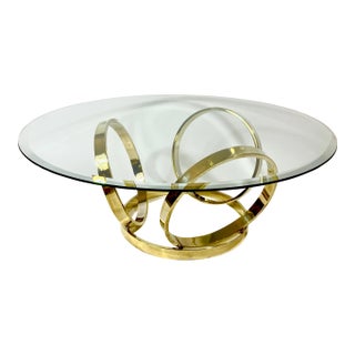 1970’s Hollywood Regency Brass Ring Table For Sale