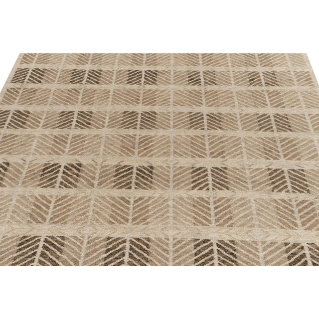Rug & Kilim Scandinavian style hemp kilim in Beige, Brown Geometric Pattern by Rug & Kilim - 3x12 For Sale - Image 4 of 6