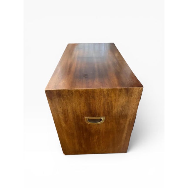 1970s 1970s Henredon Japanese Tansu-Style Brass-Mounted Chest — Two-Drawer For Sale - Image 5 of 18