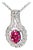 1970s 14K White Gold Ruby Diamond Filigree Pendant Estate Designer Jewelry For Sale