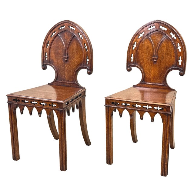 Oak Hall Chairs, 1860, Set of 2 For Sale - Image 14 of 14