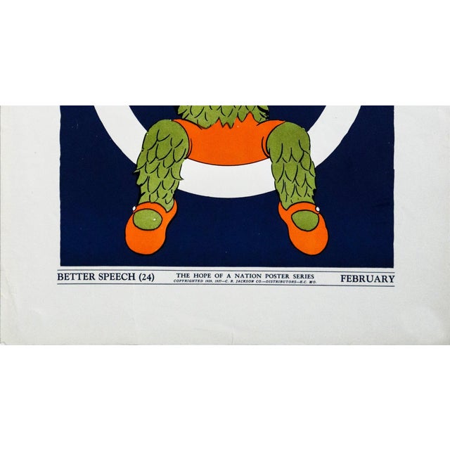 Mid-Century Modern 1937 American Hope of a Nation Poster Series, Better Speech (Parrot) For Sale - Image 3 of 4