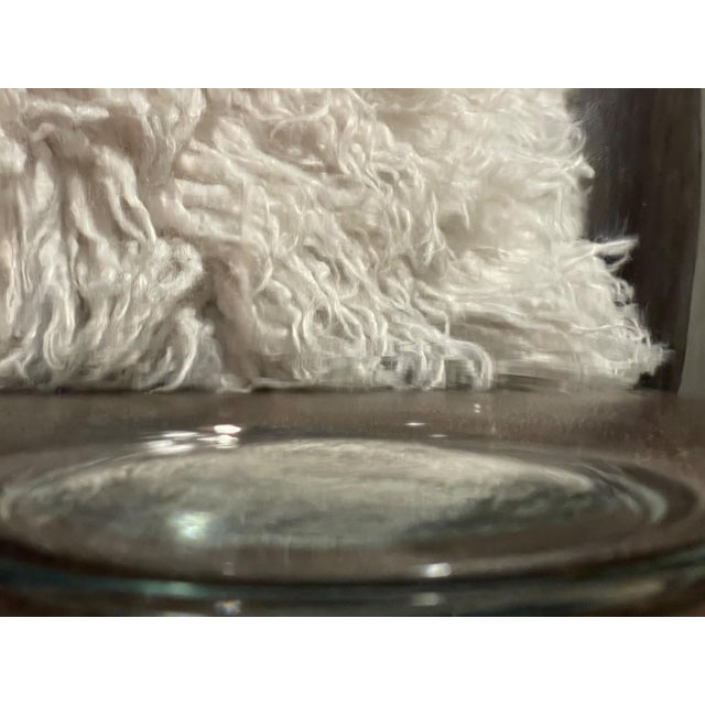 Contemporary Modern Clear Glass Cylinder Vase With Gold Metal Floral Frog Lid For Sale - Image 3 of 8