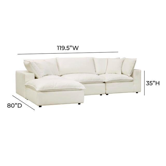 Cali Natural Performance Fabric Modular 4 Piece Sectional For Sale In Los Angeles - Image 6 of 8