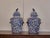 19th Century English 19th Century Blue and White Porcelain Lidded Pot Pourri Pots with Dogs For Sale - Image 5 of 12