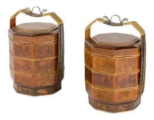 19th Century Chinese Wedding/Picnic Baskets - a Pair