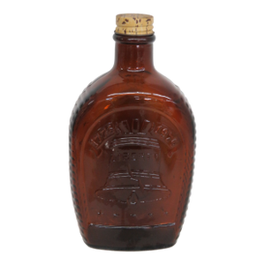 Log Cabin Syrup Bottle 1776 Bicentennial 1976 Amber Glass Flask With Cap 4693b