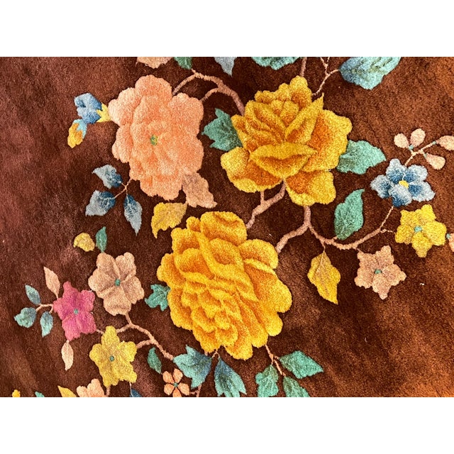 Copper 20th Century Chinese Art Deco Copper Coloured Nichols Rug, 1920 For Sale - Image 8 of 14