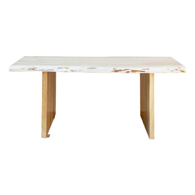 California Coastal 72" Bleached Live Edge Table For Sale
