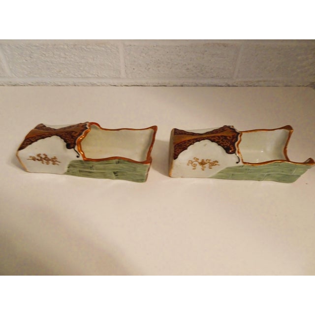 1900s Japanese Porcelain Spoon Holders - A Pair For Sale - Image 4 of 6