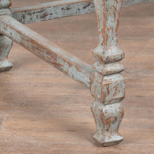 19th Century Danish Blue and Black Baroque Writing Table Console For Sale - Image 17 of 18