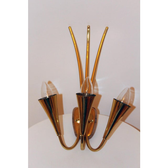 Mid-Century Modern Wall Lamp with Three Lights by Rupert Nikoll, 1950s For Sale - Image 3 of 8