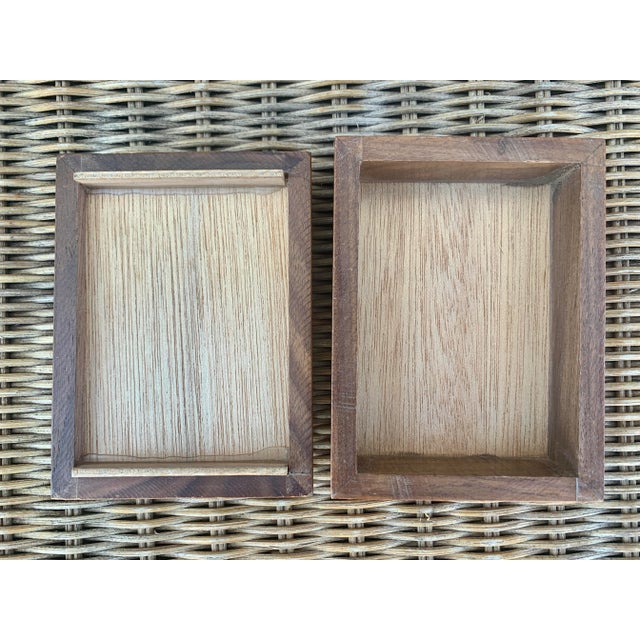 Wood Mid Century Modern Fused Glass Wooden Trinket Box For Sale - Image 7 of 11