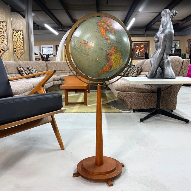 Replogle 1950s Mid-Century Modern Standing Globe For Sale - Image 13 of 17