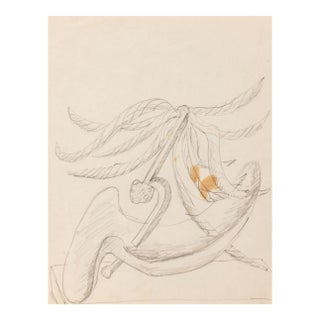 Seymour Lipton Sculpture Study Pencil on Paper For Sale