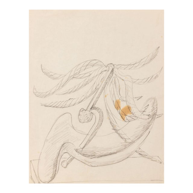 Seymour Lipton Sculpture Study Pencil on Paper For Sale