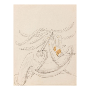Seymour Lipton Sculpture Study Pencil on Paper