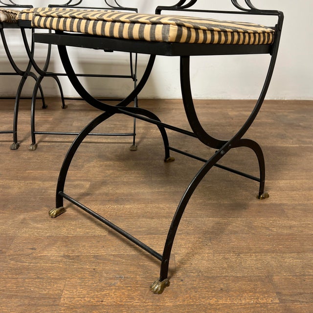 C. 1930s Samuel Copelon Swan & Lyre Back Dining Chairs - Set/4 For Sale - Image 10 of 11