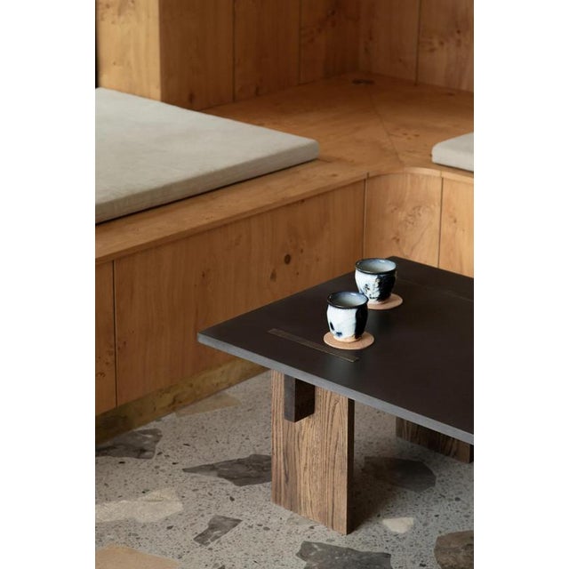 Arnold Coffee Table with Dark Concrete and Dark Oak Wedges by Eberhart Furniture For Sale - Image 6 of 8