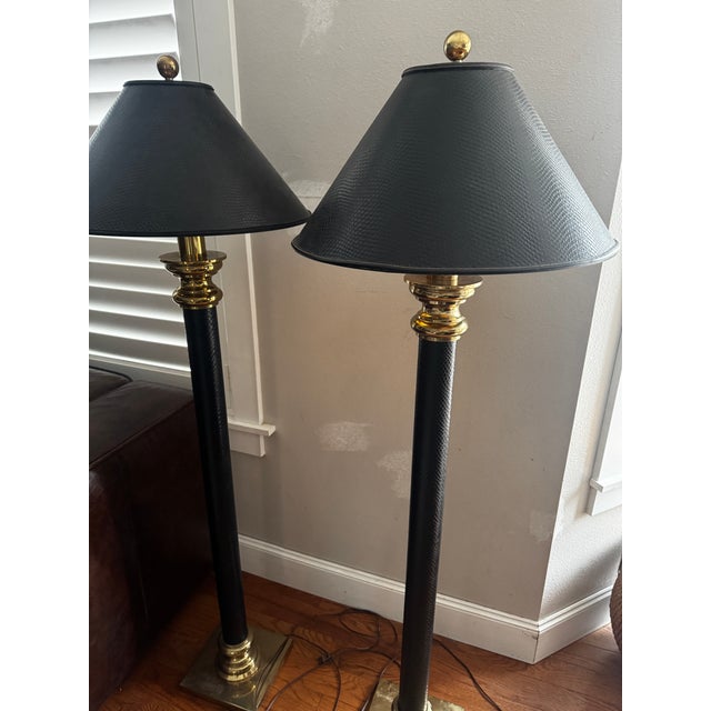 In good vintage condition! Snakeskin style trim. Set of two! Definite statement pieces and very hard to find