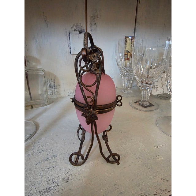 Pink Opaline Egg Palais Royal Scent Bottle Holder For Sale In San Antonio - Image 6 of 9