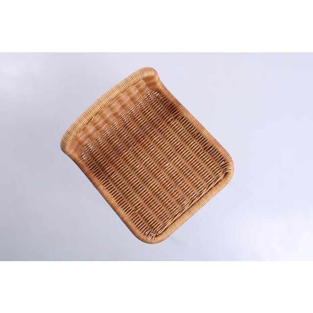 Wood Small Rattan Stool by Dirk Van Sliedregt for Rohe Noordwolde, 1960s For Sale - Image 7 of 10