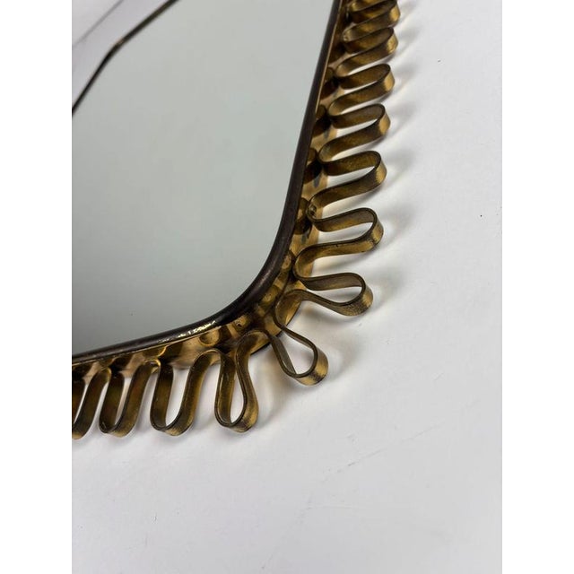 Brass Mirror in the style of Josef Frank, 1950s For Sale - Image 4 of 16