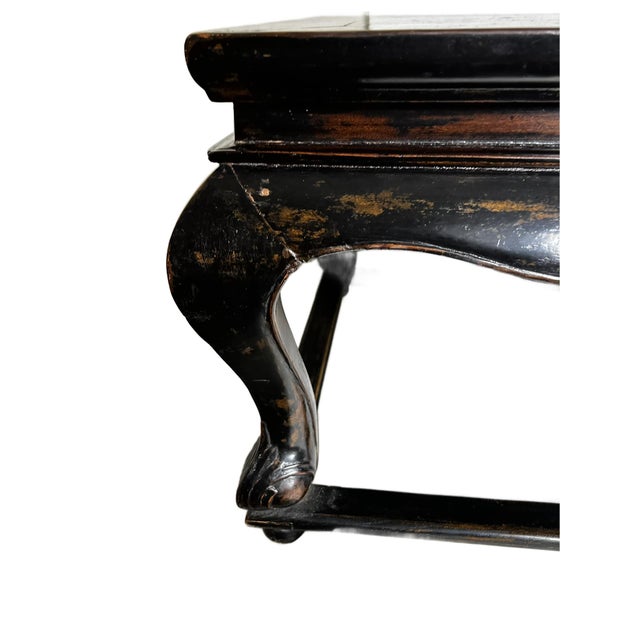 Antique Chinese Black Lacquer Low Table For Sale - Image 4 of 15