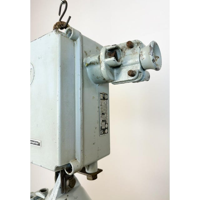 Grey Cast Aluminium Explosion Proof Pendant Lamp with Enameled Shade from Elektrosvit, 1970s For Sale - Image 11 of 18