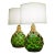 1970s Matched Pair XL Bottle Green Glass Globe Rope Macrame Net Fish Float Coastal Tiki Table Lamps Nos "New-Old-Stock" Unused For Sale