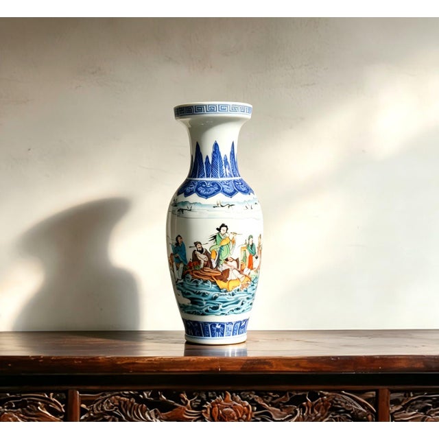 W-13cm,H-30.5cm Experience the beauty and elegance of Chinese history with our Chinese Vintage Porcelain Handcrafted with...
