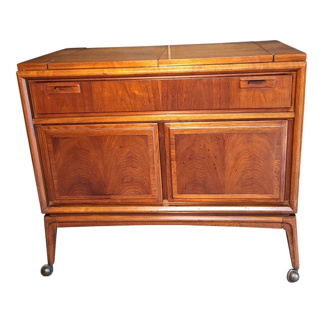 Mid 20th Century Walnut Flip Top Server For Sale