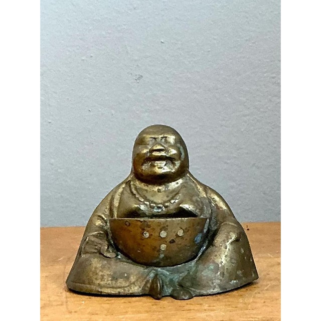 Vintage Brass Buddha Figurine For Sale - Image 12 of 12