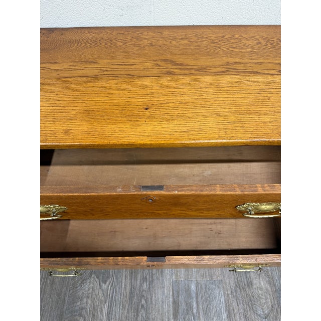 Antique Victorian Solid Golden Oak Two Drawer Chest For Sale - Image 12 of 13