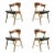 Vintage Kai Kristiansen Oak and Teak Curved Back Dining Chairs- Set of 4 For Sale