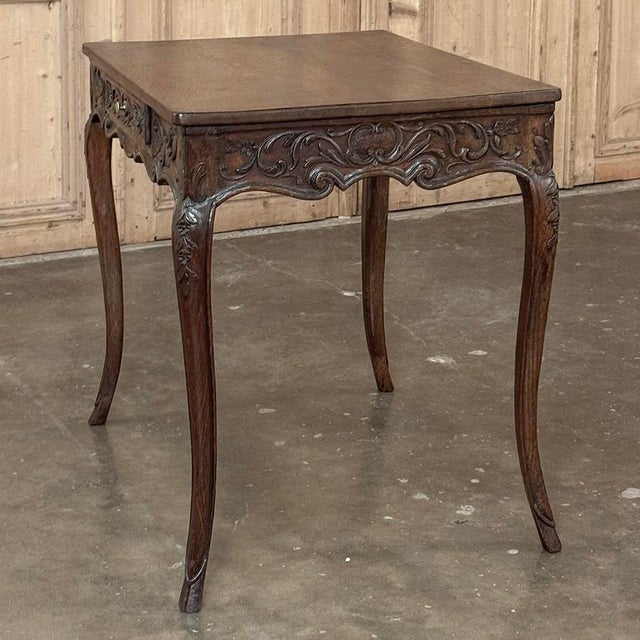 18th Century Liégeois Louis XV Hand Carved Oak End Table For Sale - Image 12 of 18