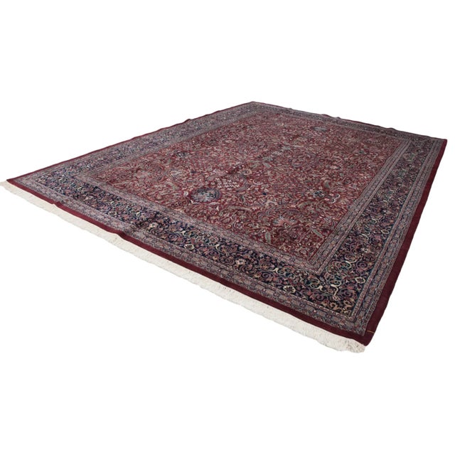 1980s Vintage Indian Kashan Design Rug - 10'1" X 14' For Sale - Image 5 of 10