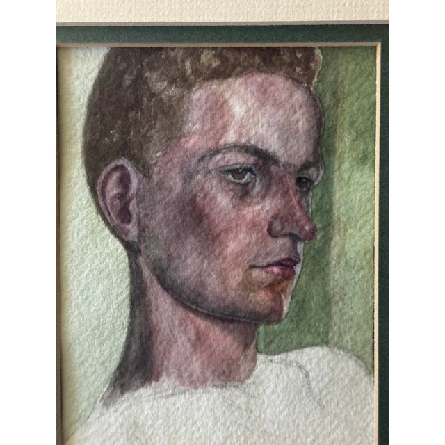 Incredible vintage original portrait of a young man. Unfinished look. Measures 9.5" x 11" x .75"