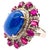 Bochic "Capri" Vintage Ruby, Tanzanite & Diamond Ring Set In 18K Gold & Silver For Sale - Image 15 of 18