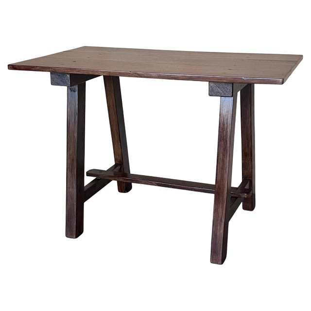 Brown Early 19th Century Spanish Baroque Work Side Table , Restored For Sale - Image 8 of 18