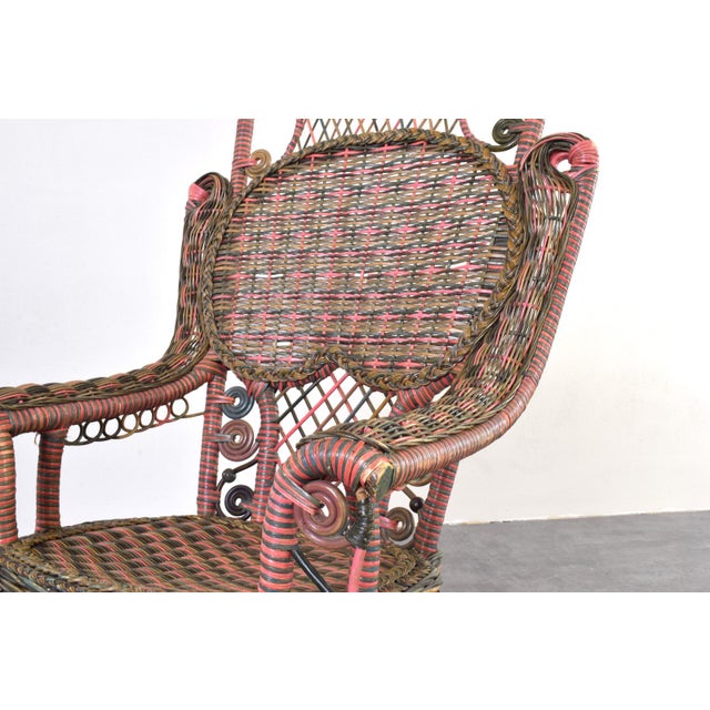 Victorian American Wicker Armchair from Heywood-Wakefield, 1910s For Sale - Image 11 of 13