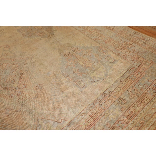 Zabihi Collection Muted Antique Turkish Oushak Rug For Sale - Image 4 of 11