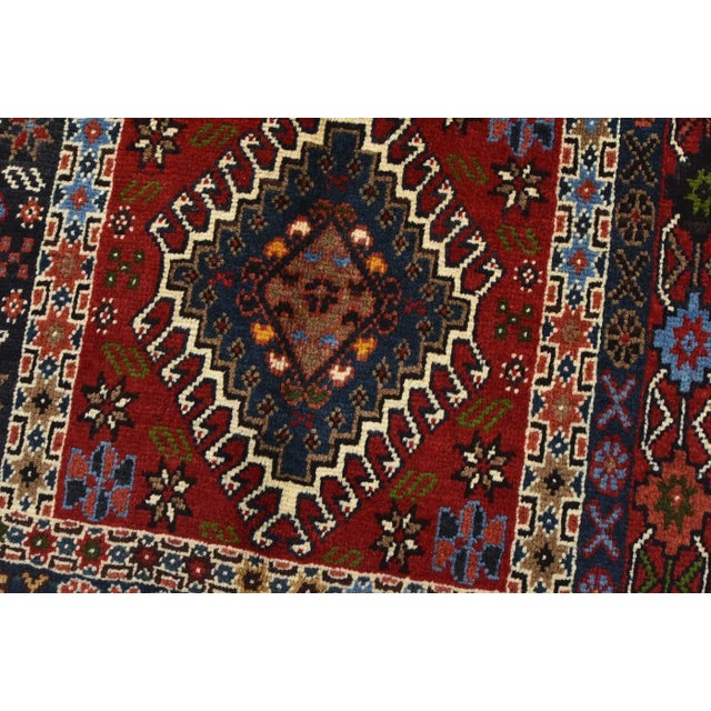 Yalameh Rug 5′ X 6’6” Multicolor Wool Vintage Tribal Hand-Knotted Carpet For Sale - Image 4 of 14