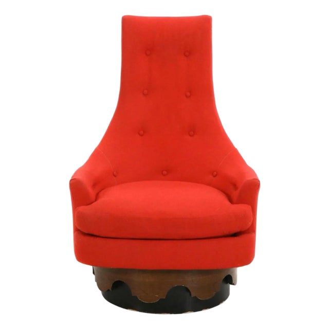 Late 1960's Mid-Century Modern Rowe Furniture Adrian Pearsall 'Strictly Spanish' Swivel Chair For Sale