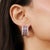 Amethyst Multi-Line Bar Earrings With Zircon Accents in 925 Silver, A Pair For Sale - Image 6 of 9