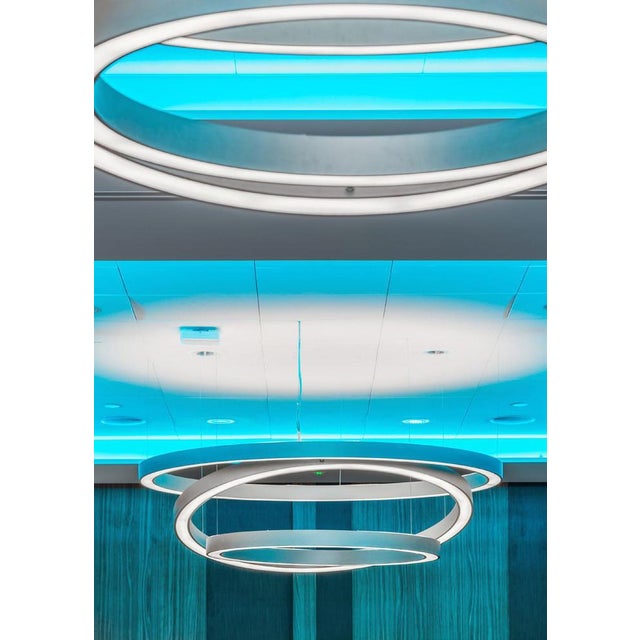 Infinito Triple Ring Pendant Led in Satin Stainless Steel by Aggiolight For Sale - Image 4 of 6